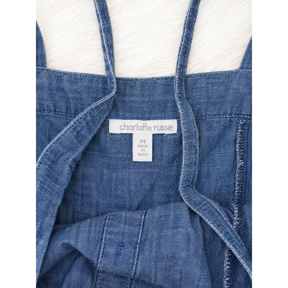 Charlotte Russe Chambray Denim Button Front Dress Medium | Cottagecore Y2K - Picture 2 of 3